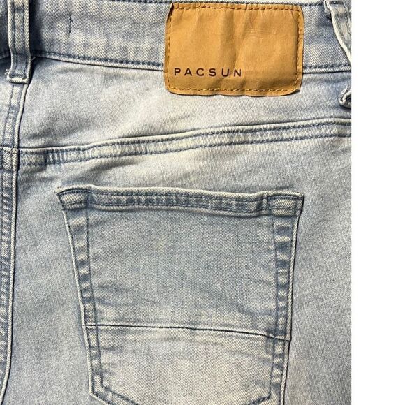 Pacsun Womens Skinny Jeans Blue Stretch Light Wash Mid Rise Zipper Denim 29 - Picture 3 of 8